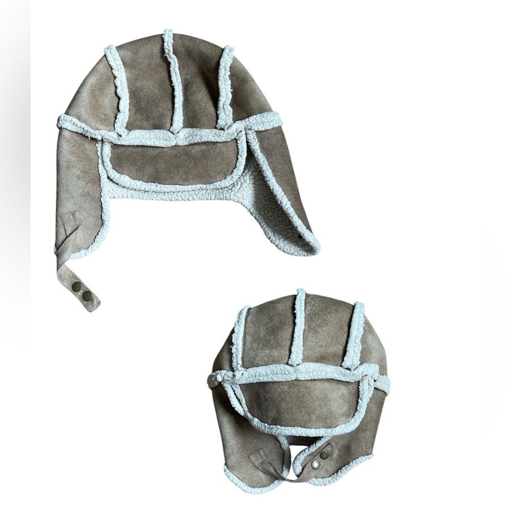 Arizona suede faux shearling trapper hat with ear flaps